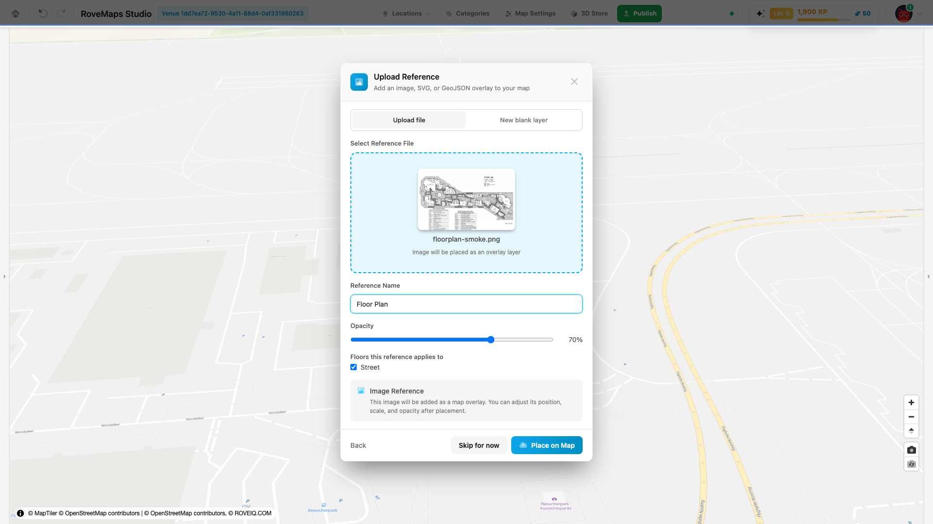 Add your first locations (or import a CSV), then click Finish.