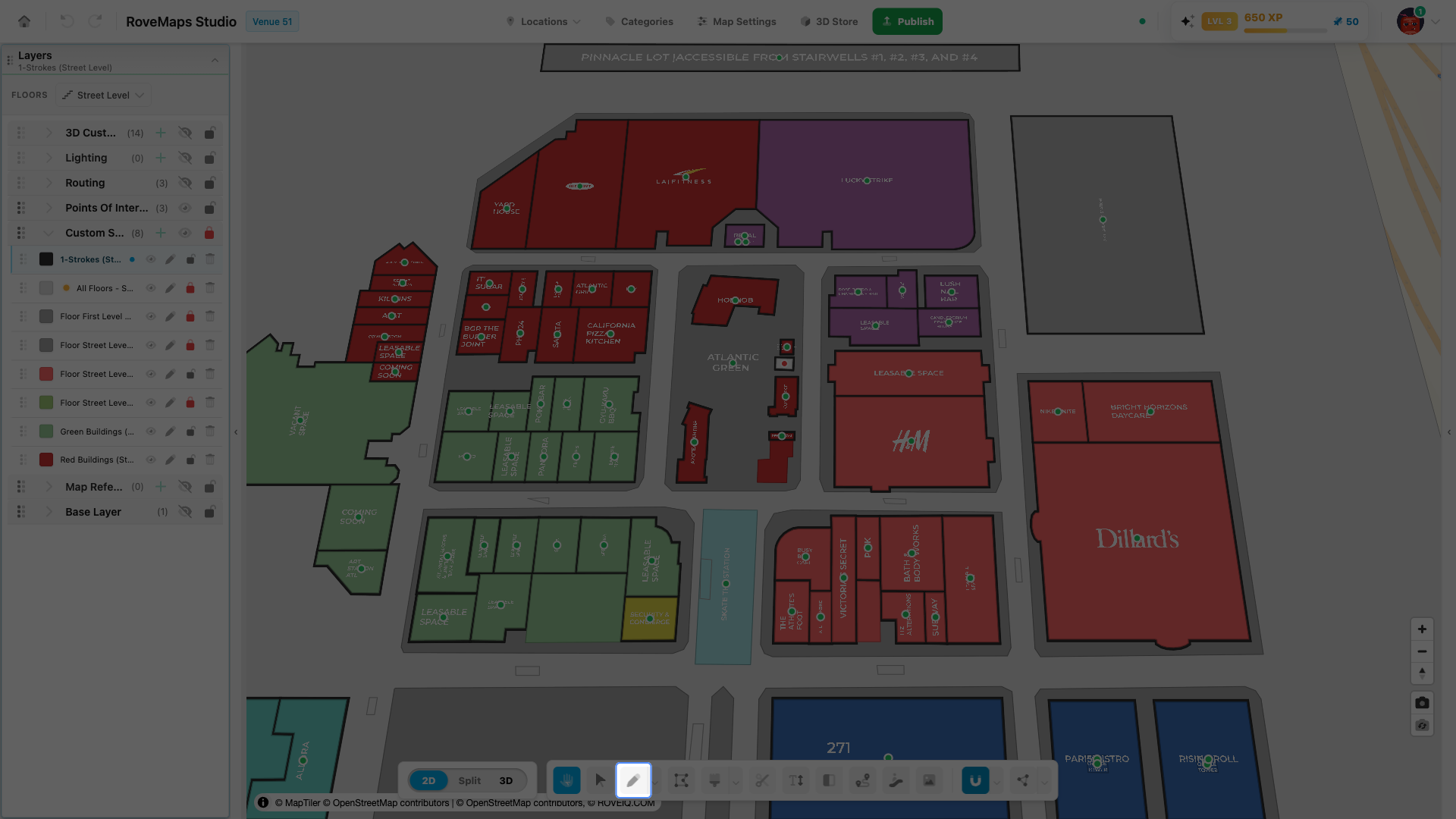Select the style layer first, then pick the Draw tool to add polygons.