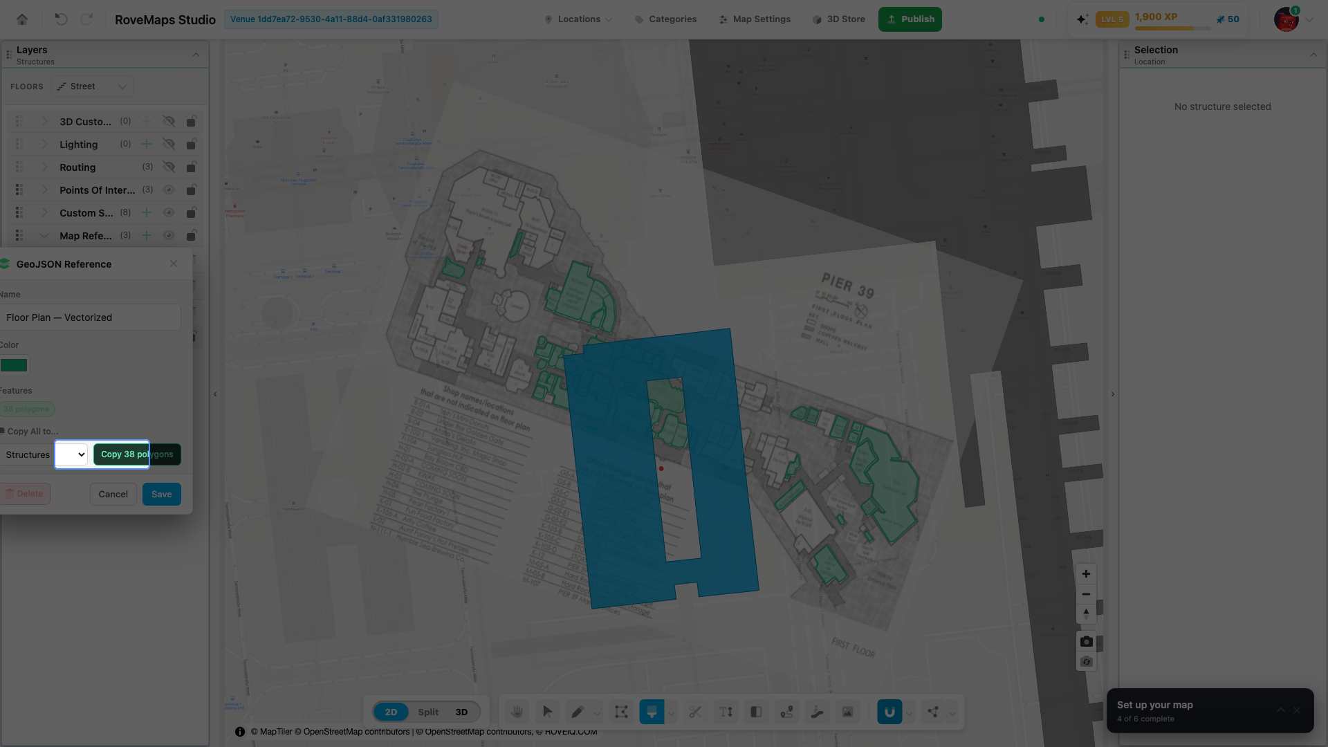 Open the reference and use Copy All to… to copy its features onto a real layer.