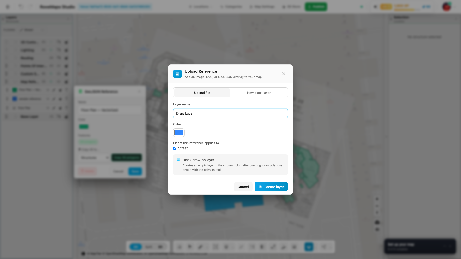 The New blank layer tab makes an empty, coloured layer to draw on.