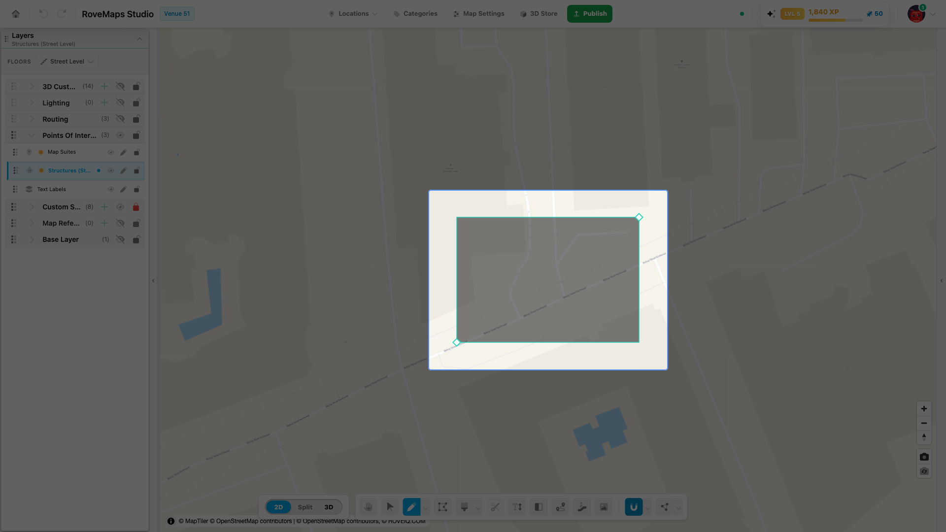 Click to place each vertex of the outline.