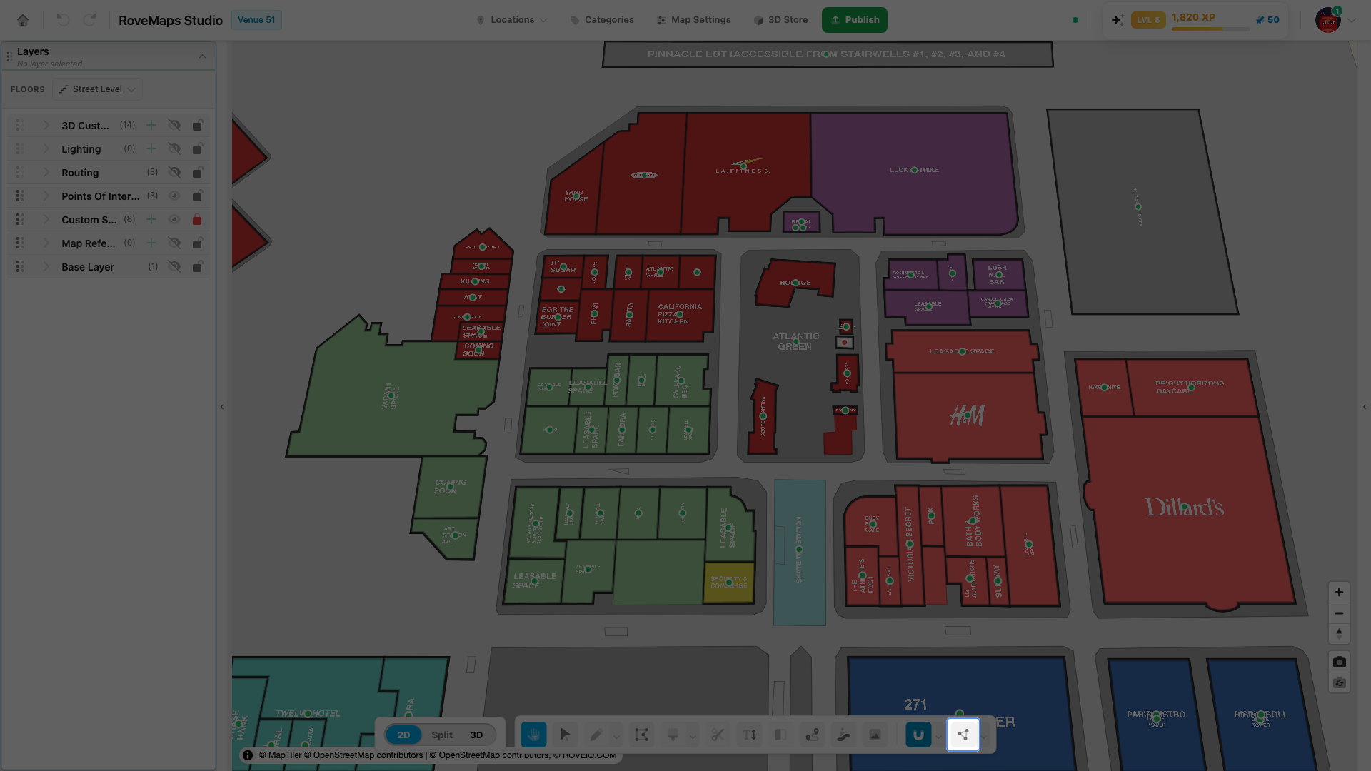 The Move together toggle in the editor toolbar with its settings panel open